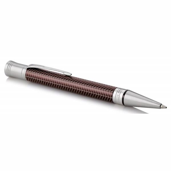 Ручка шариковая Parker Duofold Prestige Metal K307 Burgundy Chevron CT M