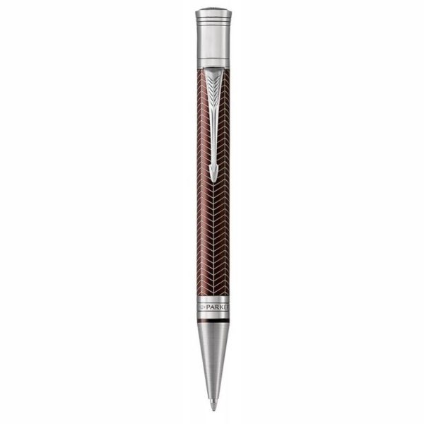 Ручка шариковая Parker Duofold Prestige Metal K307 Burgundy Chevron CT M