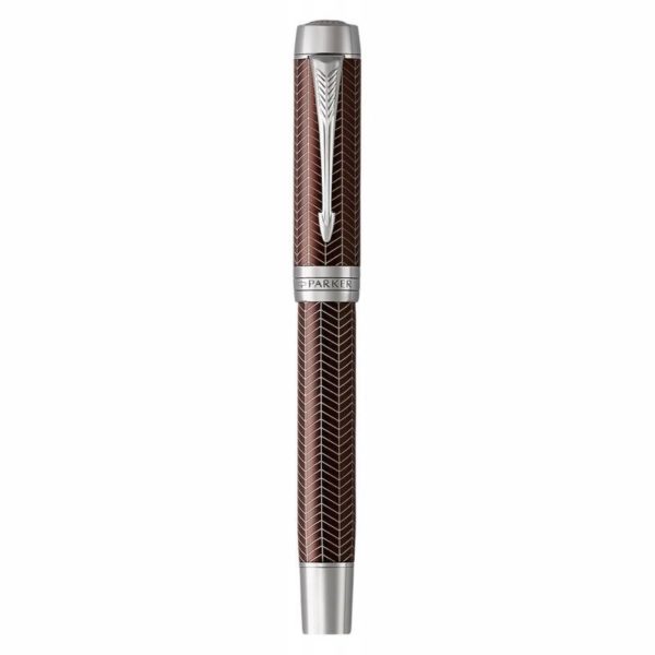 Ручка перьевая Parker Duofold Prestige Centennial F307 Burgundy Chevron CT F золото 18K