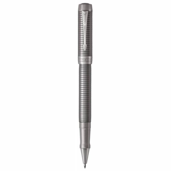 Ручка роллер Parker Duofold T308 Prestige Ruthenium Chiselled CT F