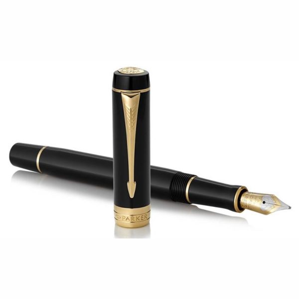 Ручка перьевая Parker Duofold F74 International Black GT F золото 18K