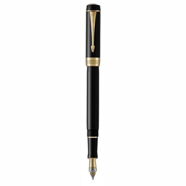 Ручка перьевая Parker Duofold F74 International Black GT F золото 18K