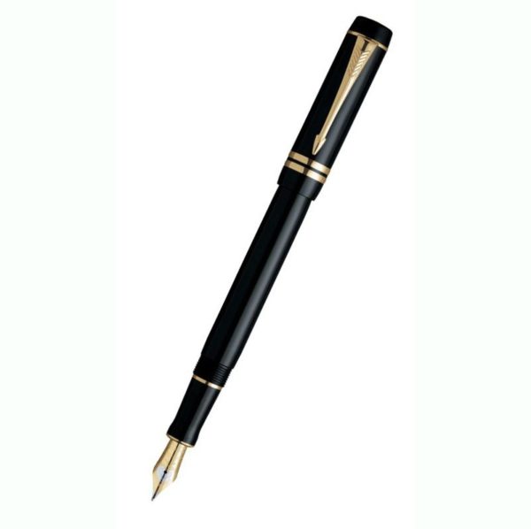 Ручка перьевая Parker Duofold F74 Internationa Black GT M золото 18K