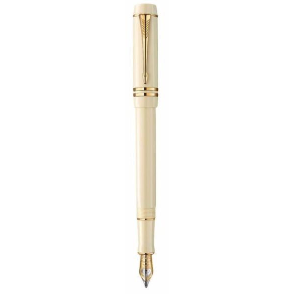 Ручка перьевая Parker Duofold Centennial Historical Colors Ivory GT F золото 18K