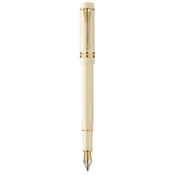 Ручка перьевая Parker Duofold F74 International Historical Colors Ivory GT F золото 18K