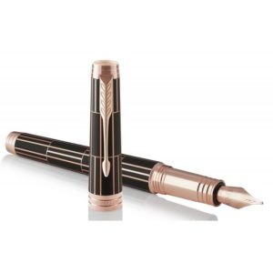 Ручка перьевая Parker Premier F565 Luxury Brown PG F золото 18K покрытое позолотой розовой