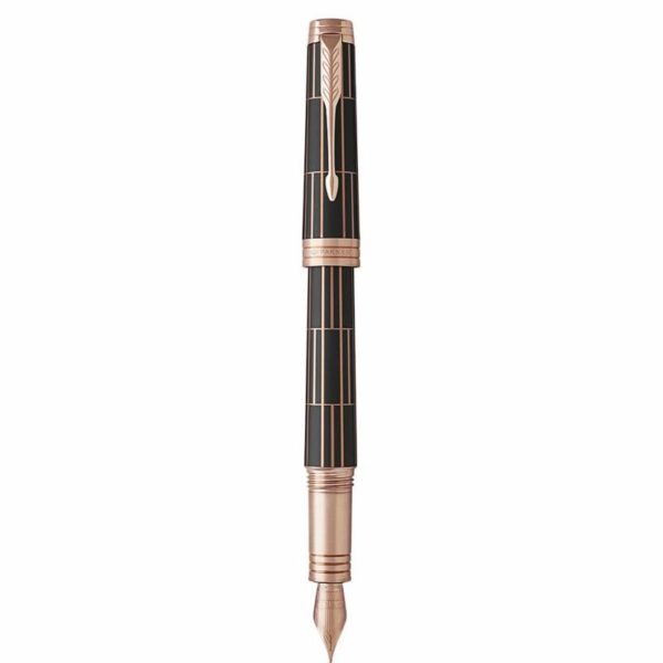 Ручка перьевая Parker Premier F565 Luxury Brown PG F золото 18K покрытое позолотой розовой-02