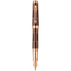 Ручка перьевая Parker Premier Luxury F565 Brown PG F золото 18K