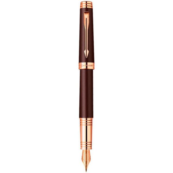 Ручка перьевая Parker Premier Soft F560 Brown PGT F золото 18К напыление розовой позолотой